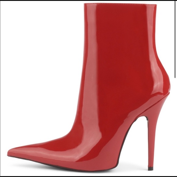 Red Pointed Toe Booties - Picture 10 of 10